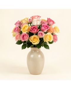 Roses Floral Arrangements In Vase (synthetic illustration; no displayed measurements)