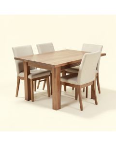 Dvergheim Butterfly Leaf Rubberwood Solid Wood Dining Set (synthetic illustration; no displayed measurements)