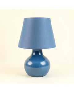 Dawn Dell Table Lamp With A Plain Fabric Shade - Blue (synthetic illustration; no displayed measurements)
