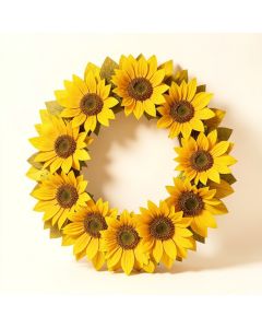 Faux Sunflower 21 '' Wood Wreath (synthetic illustration; no displayed measurements)