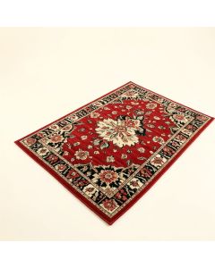 Kimbrel Floral Power Loom Red/Cream/Black Rug (synthetic illustration; no displayed measurements)