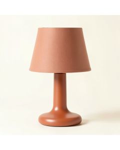 Shore Brook Table Lamp With A Plain Fabric Shade - Terracotta (synthetic illustration; no displayed measurements)