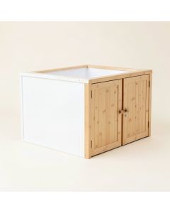Cove Dell Empty Furniture-Style Litter Enclosure - White (synthetic illustration; no displayed measurements)