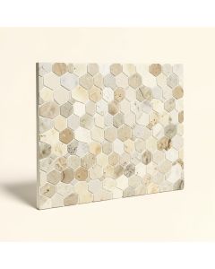 Zeta Random Sized Natural Stone Marble Honeycomb Mosaic Wall & Floor Tile (synthetic illustration; no displayed measurements)