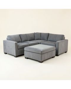 Agenore 142 '' Wide Microfiber/Microsuede Reversible Modular Sectional With Ottoman (synthetic illustration; no displayed measurements)