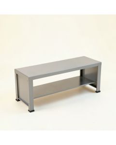 Field Bridge Narrow Outdoor Storage Bench - Gray (synthetic illustration; no displayed measurements)