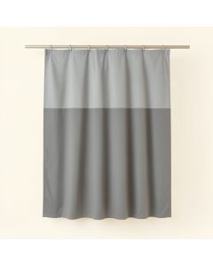 Summit Arc Shower Curtain Hanging Flat From A Plain Rod - Gray (synthetic illustration; no displayed measurements)