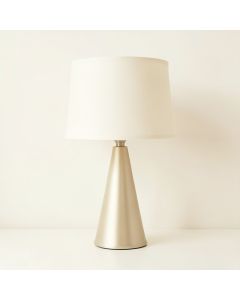 Cliff Bridge Table Lamp With A Plain Fabric Shade - Ivory (synthetic illustration; no displayed measurements)