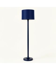 Ash Dale Floor Lamp With A Plain Fabric Shade - Navy (synthetic illustration; no displayed measurements)