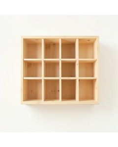 Oak Bend Empty Mug-Storage Cabinet Insert - Ivory (synthetic illustration; no displayed measurements)
