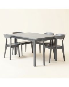 Alessia 5 - Piece Eucalyptus Solid Wood Dining Set (synthetic illustration; no displayed measurements)