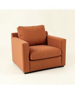 Laurel Dell Upholstered Armchair - Terracotta (synthetic illustration; no displayed measurements)