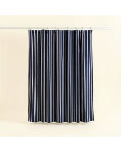 Brook Branch Shower Curtain Hanging Flat From A Plain Rod - Navy (synthetic illustration; no displayed measurements)
