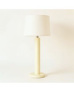 Oak Bridge Floor Lamp With A Plain Fabric Shade - Ivory (synthetic illustration; no displayed measurements)