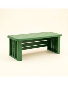 Spruce Crest Narrow Outdoor Storage Bench - Green (synthetic illustration; no displayed measurements)