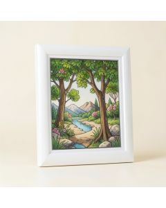 White Stained Glass Art - Unframed Print (synthetic illustration; no displayed measurements)