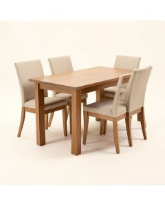 Abomma Butterfly Leaf Rubberwood Solid Wood Dining Set (synthetic illustration; no displayed measurements)