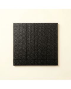 Sage Branch Uninstalled Square Decorative Tile - Black (synthetic illustration; no displayed measurements)