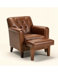 Nannie 35 '' Wide Tufted Armchair And Ottoman (synthetic illustration; no displayed measurements)