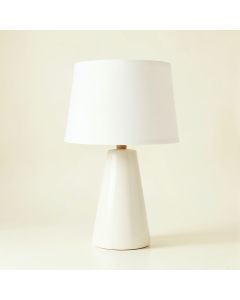 Aspen Bend Table Lamp With A Plain Fabric Shade - White (synthetic illustration; no displayed measurements)