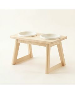 Cove Brook Pet Feeding Stand With Two Plain Empty Bowls - Ivory (synthetic illustration; no displayed measurements)