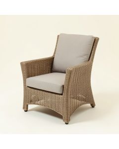 Enger Outdoor Woven Patio Chair With Cushion (synthetic illustration; no displayed measurements)