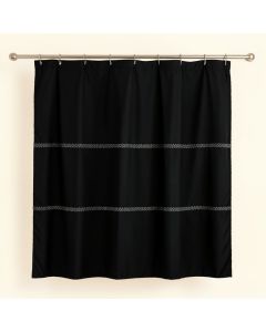 Heath Dale Shower Curtain Hanging Flat From A Plain Rod - Black (synthetic illustration; no displayed measurements)