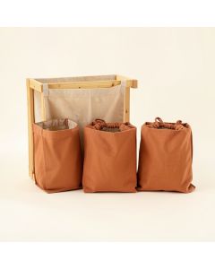 Harbor Bend Laundry Sorting Station With Plain Removable Bags - Terracotta (synthetic illustration; no displayed measurements)