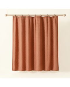 Fern Brook Shower Curtain Hanging Flat From A Plain Rod - Terracotta (synthetic illustration; no displayed measurements)
