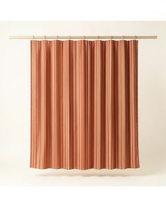 Bay Bend Shower Curtain Hanging Flat From A Plain Rod - Terracotta (synthetic illustration; no displayed measurements)