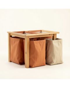 Sage Bridge Laundry Sorting Station With Plain Removable Bags - Terracotta (synthetic illustration; no displayed measurements)