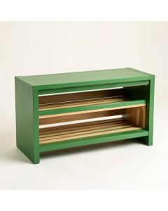 Maple Arc Shoe Storage Bench (synthetic illustration; no displayed measurements)