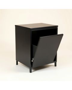 Spruce Crest Freestanding Pull-Out Hamper Cabinet - Black (synthetic illustration; no displayed measurements)