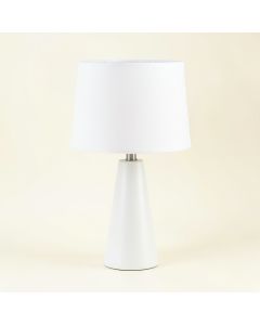 Slate Bend Table Lamp With A Plain Fabric Shade - White (synthetic illustration; no displayed measurements)