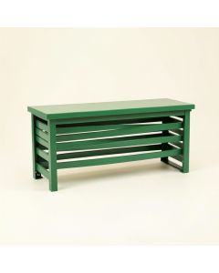Slate Crest Narrow Outdoor Storage Bench - Green (synthetic illustration; no displayed measurements)