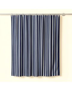 Dawn Bend Shower Curtain Hanging Flat From A Plain Rod - Navy (synthetic illustration; no displayed measurements)