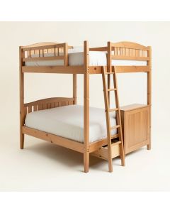 Hazzard Twin Over Full Solid Wood Standard Bunk Bed With Bookcase With Trundle And With Shelves (synthetic illustration; no displayed measurements)