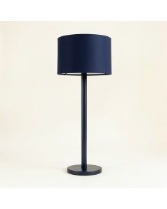 Laurel Arc Floor Lamp With A Plain Fabric Shade - Navy (synthetic illustration; no displayed measurements)