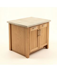 Dontae Kitchen Island Set With Ceramic Tile Top (synthetic illustration; no displayed measurements)