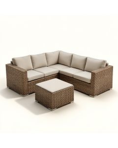Caverna Patio 6 Piece Rattan Sectional Seating Group With Cushions (synthetic illustration; no displayed measurements)