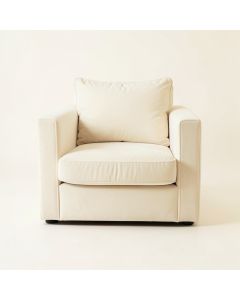 Brook Field Upholstered Armchair - Ivory (synthetic illustration; no displayed measurements)
