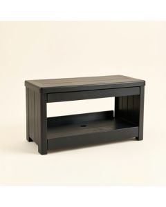 Lake Crossing Narrow Outdoor Storage Bench - Black (synthetic illustration; no displayed measurements)