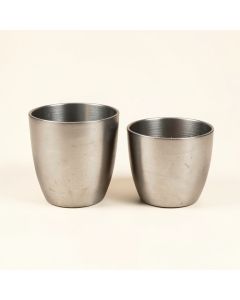 Contemporary 2-Piece Metal Pot Planter Set (synthetic illustration; no displayed measurements)