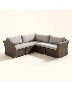 Soria Outdoor 6 Piece Rattan Sectional Seating Group With Cushions (synthetic illustration; no displayed measurements)