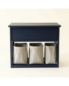 Juniper Arc Laundry Sorting Station With Plain Removable Bags (synthetic illustration; no displayed measurements)