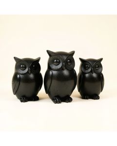 3 Piece Angolemi Wooden Owl Family Set (synthetic illustration; no displayed measurements)
