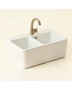 33 '' L X 18 '' W Double Basin Farmhouse Kitchen Sink (synthetic illustration; no displayed measurements)
