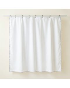 Stone Dale Shower Curtain Hanging Flat From A Plain Rod - White (synthetic illustration; no displayed measurements)