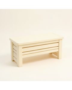 Aspen Canyon Narrow Outdoor Storage Bench - Ivory (synthetic illustration; no displayed measurements)