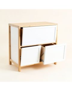 Dune Dell Freestanding Pull-Out Hamper Cabinet - White (synthetic illustration; no displayed measurements)